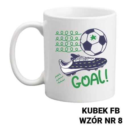 Kubek z nadrukiem- piłka nożna - ponad 20 wzorów do wyboru + Twoja personalizacja