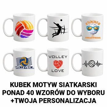 Kubek z nadrukiem- siatkówka- ponad 40 wzorów do wyboru  + Twoja personalizacja