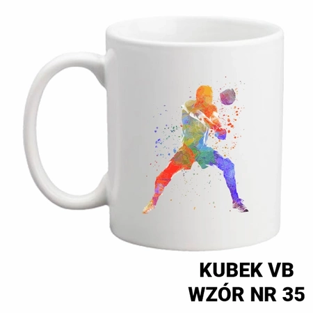 Kubek z nadrukiem- siatkówka- ponad 40 wzorów do wyboru  + Twoja personalizacja