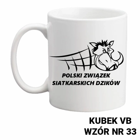 Kubek z nadrukiem- siatkówka- ponad 40 wzorów do wyboru  + Twoja personalizacja