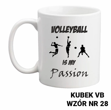 Kubek z nadrukiem- siatkówka- ponad 40 wzorów do wyboru  + Twoja personalizacja