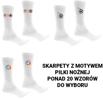 Skarpety sportowe z nadrukiem- ponad 20 wzorów piłkarskich