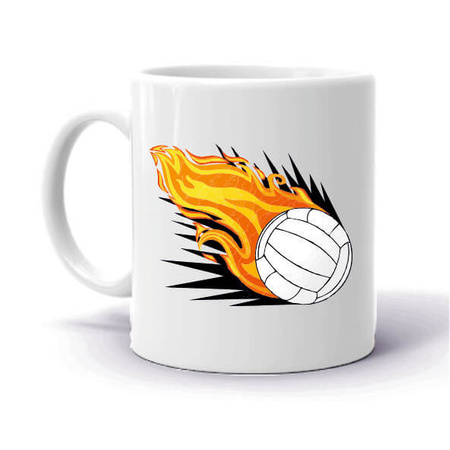 Kubek z motywem siatkówki i możliwością personalizacji Fire Vball